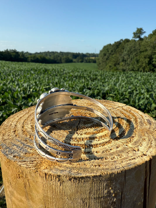 Handmade Sterling Silver Sonoran Mountain Turquoise Cuff