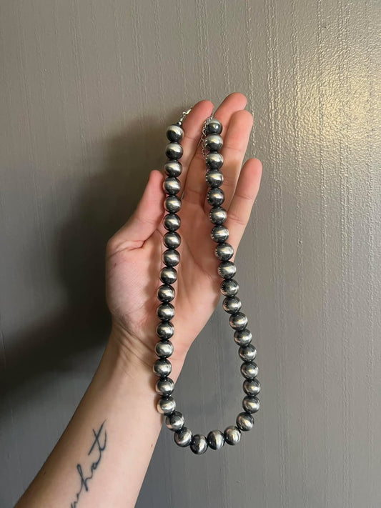 12mm Sterling Pearl Necklace