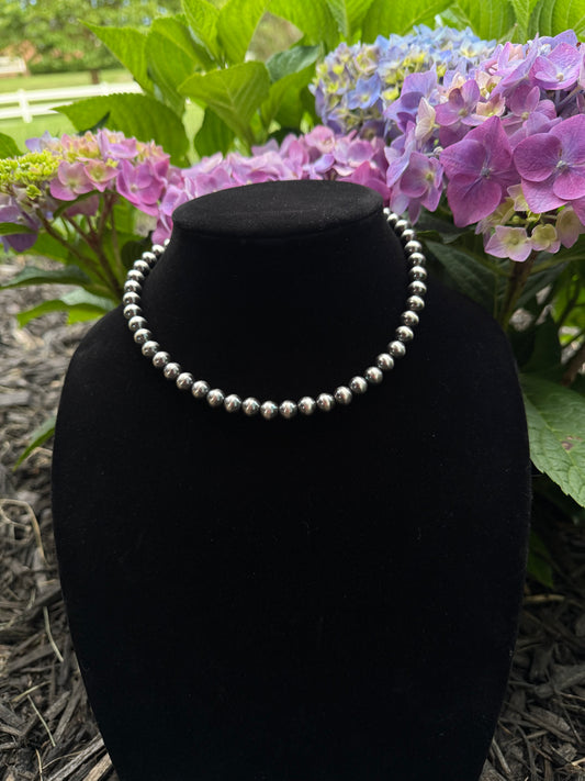 8mm Sterling Pearl Necklace