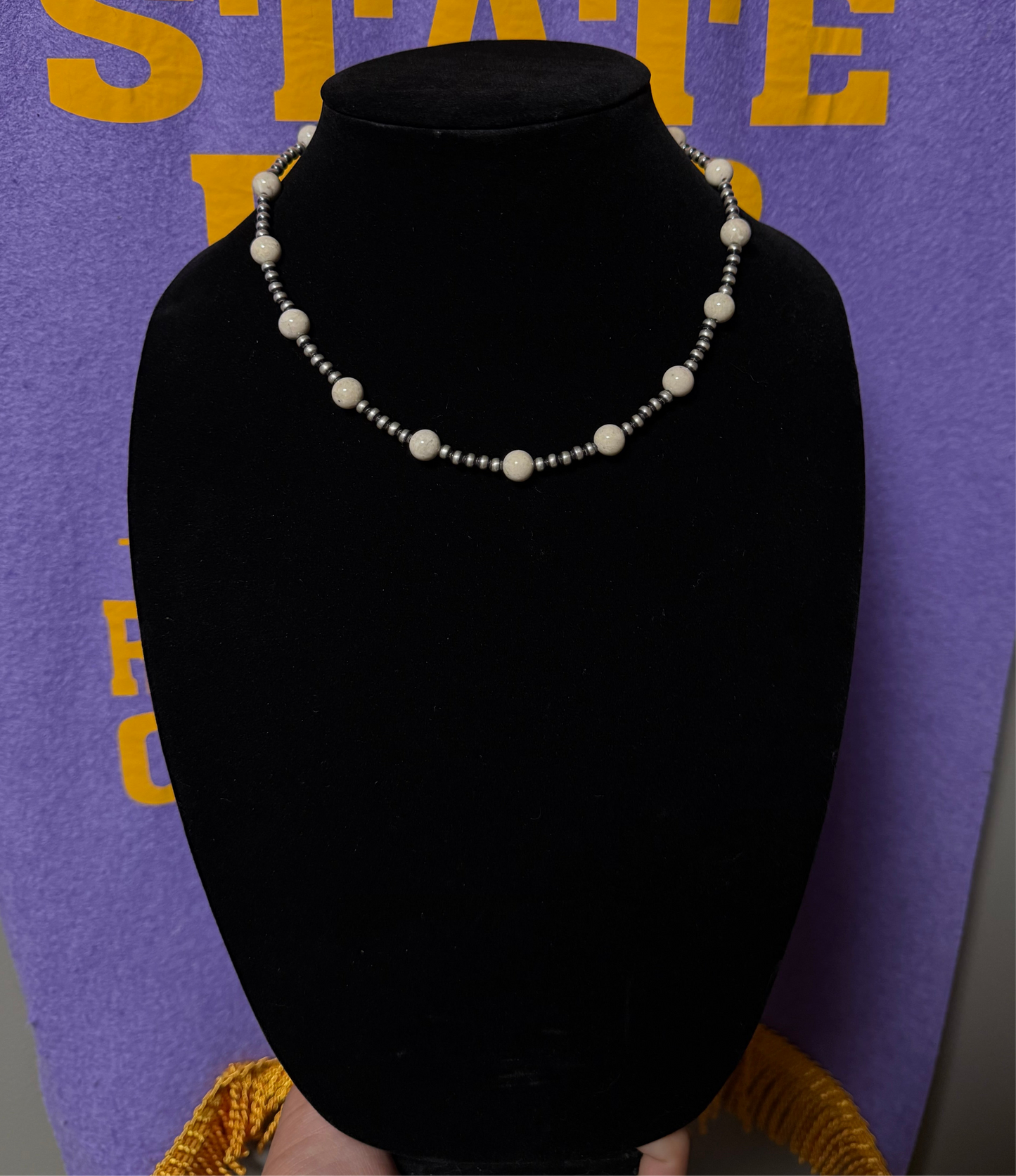 18” 4mm Sterling Pearls with 8mm River Rock Beads