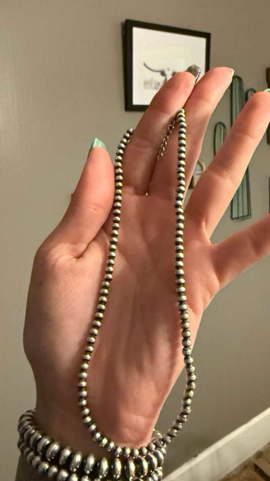 4mm Sterling Pearl Necklace